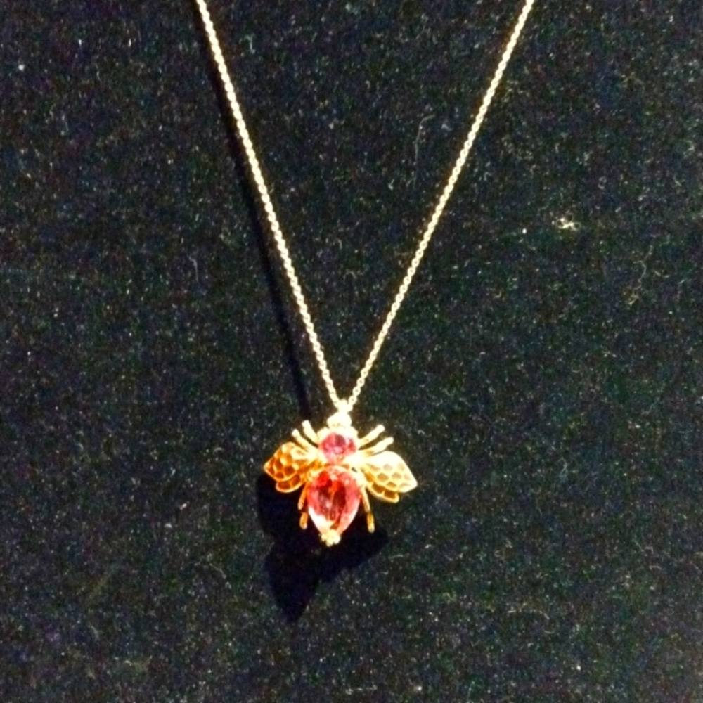 Joan Rivers Cancer Hope Bee Pin Pendant Necklace